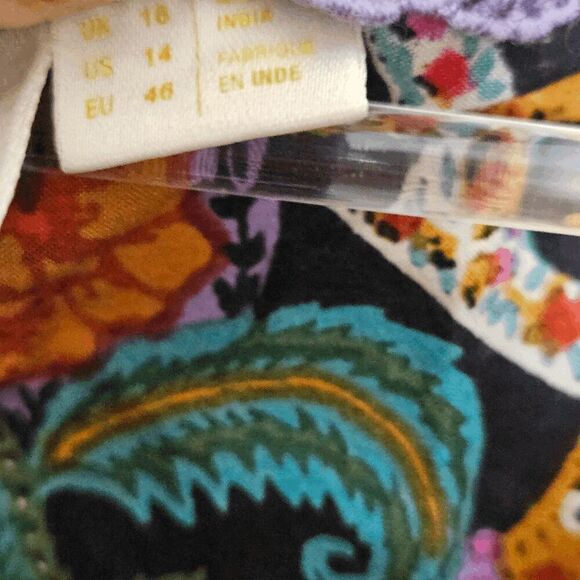 Anthropologie Maeve Carter Floral Tie Front Bell Sleeve Blouse Womens Multicolor - Picture 2 of 5